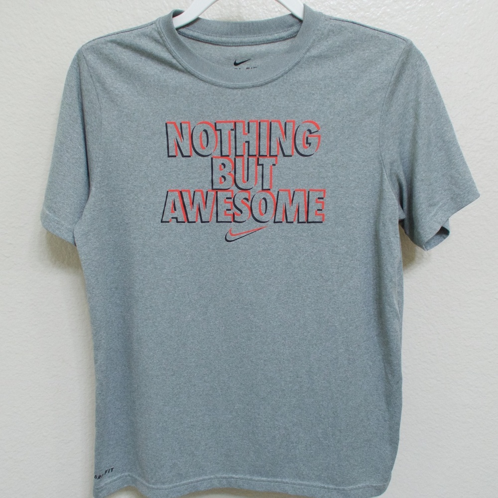 Nike Dri-Fit Gray Kids Shirt Nothing But Awesome
